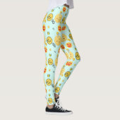 "Niedliche Funny Emoji Pattern Enjoy Faces" Leggings (Rechts)