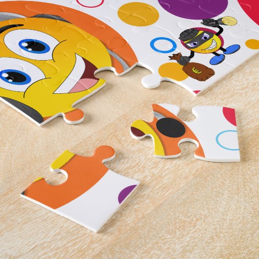 Niedliche Funny Emojis und farbige Kreise Puzzle (Seite)