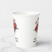 Niedliche Funny Engagement Party Retro-Hochzeit Pappbecher (Links)