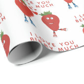Niedliche Funny Erdbeeren in Liebe Geschenkpapier (Rolleneckpunkt)