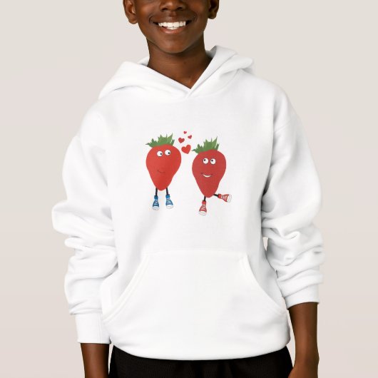 Niedliche Funny Erdbeeren in Liebe Hoodie (Vorderseite)