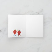 Niedliche Funny Erdbeeren in Liebe Karte (Innenseite)