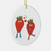 Niedliche Funny Erdbeeren in Liebe Keramik Ornament (Rechts)