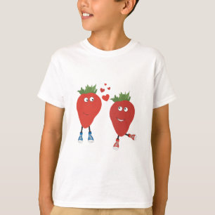 Niedliche Funny Erdbeeren in Liebe T-Shirt