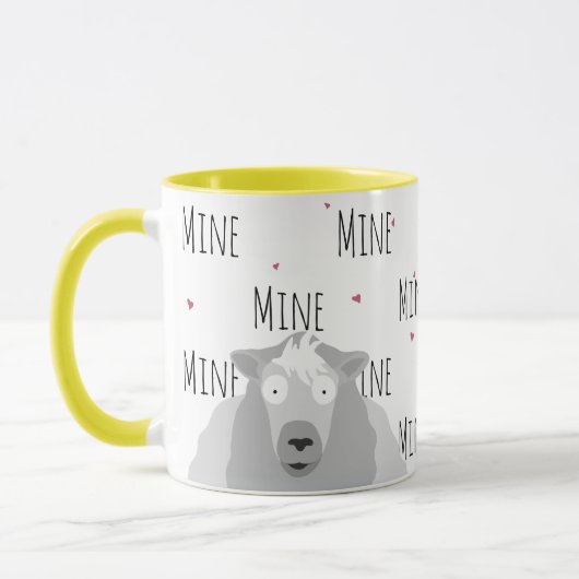 Niedliche Funny Ewe "Mine" Sheep Liebe Puff Tasse (Links)