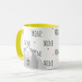 Niedliche Funny Ewe "Mine" Sheep Liebe Puff Tasse (Vorderseite Links)