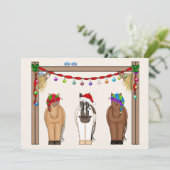 Niedliche Funny Farm Holiday Horses Weihnachten (Stehend Vorderseite)