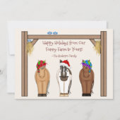 Niedliche Funny Farm Holiday Horses Weihnachten (Rückseite)