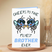 Niedliche Funny Fly Pun Cheers Brother Happy Birth Dankeskarte