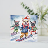 Niedliche Funny French Bulldogs Weihnachten (Stehend Vorderseite)