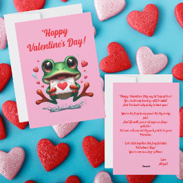 Niedliche Funny Frog Liebe Herz-Valentinenkarte Feiertagskarte