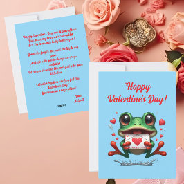 Niedliche Funny Frog Liebe Herz-Valentinenkarte Feiertagskarte