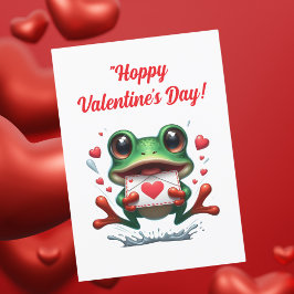 Niedliche Funny Frog Liebe Herz-Valentinenkarte Feiertagskarte