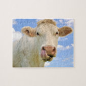 Niedliche Funny Funny Farm Charolais Kuh Lack Nose Puzzle (Horizontal)