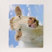 Niedliche Funny Funny Farm Charolais Kuh Lack Nose Puzzle (Vertikal)