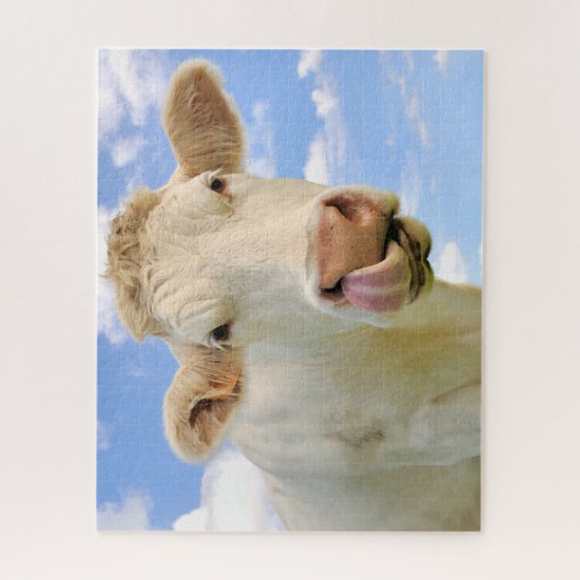 Niedliche Funny Funny Farm Charolais Kuh Lack Nose Puzzle (Vertikal)