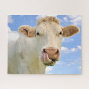 Niedliche Funny Funny Farm Charolais Kuh Lack Nose Puzzle