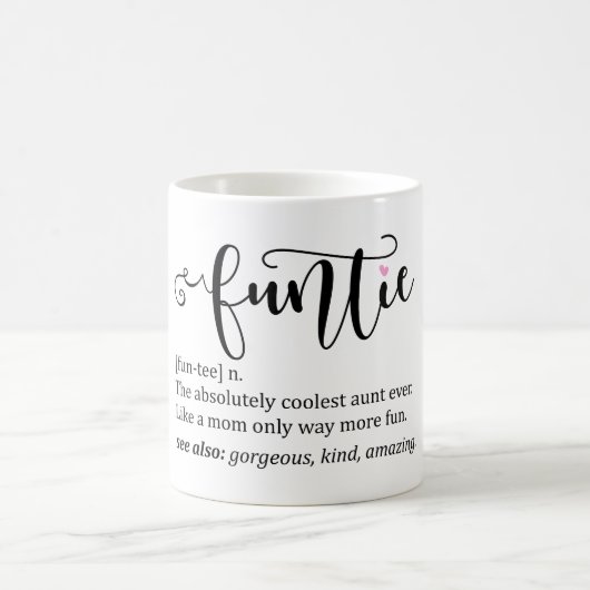Niedliche Funny Funtie Tante Definition Kaffeetasse (Mittel)