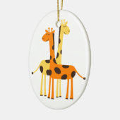Niedliche Funny Giraffe Pair Keramikornament (Links)