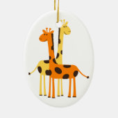 Niedliche Funny Giraffe Pair Keramikornament (Hinten)