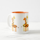 Niedliche Funny Giraffe Pair Zweifarbige Tasse (Vorderseite Links)