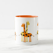 Niedliche Funny Giraffe Pair Zweifarbige Tasse (Mittel)