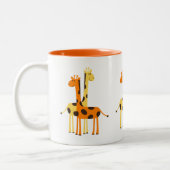 Niedliche Funny Giraffe Pair Zweifarbige Tasse (Links)