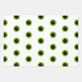 Niedliche Funny Green Eyes and Stripes Geschenkpapier Set (Vorderseite)