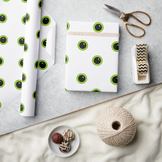 Niedliche Funny Green Eyes Geschenkpapier (Kunsthandwerk)