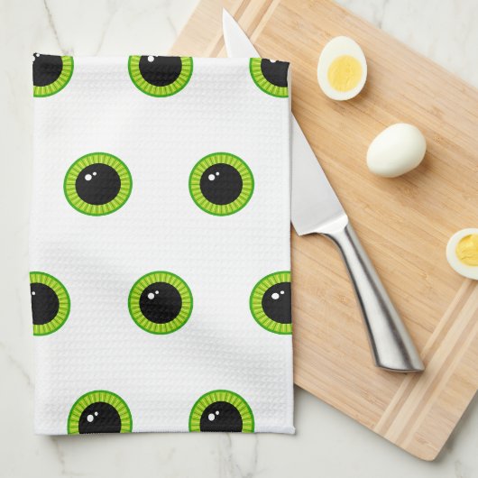 Niedliche Funny Green Eyes Geschirrtuch (Viertel Falte)