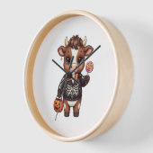 Niedliche Funny Halloween Highland Cow Uhr (Winkel)
