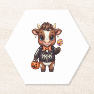 Niedliche Funny Halloween Highland Cow Untersetzer