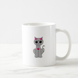 Niedliche Funny Happy Gray Cat Kaffeetasse