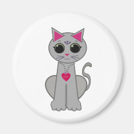 Niedliche Funny Happy Gray Cat Magnet