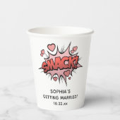 Niedliche Funny Junggeselinnen-Abschied Retro-Hoch Pappbecher (Rückseite)