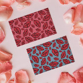 Niedliche Funny Lips Muster Blaue Hintergrund Post Postkarte