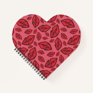 Niedliche Funny Lips Muster Pink Notizblock