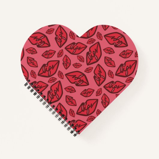 Niedliche Funny Lips Muster Pink Notizblock (Vorderseite)