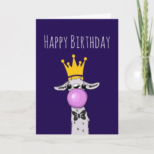 Niedliche Funny Llama Illustration Geburtstag Karte (Vorderseite)