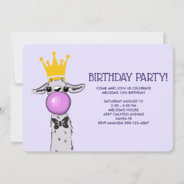 Niedliche Funny Llama Illustration Geburtstagspart Einladung