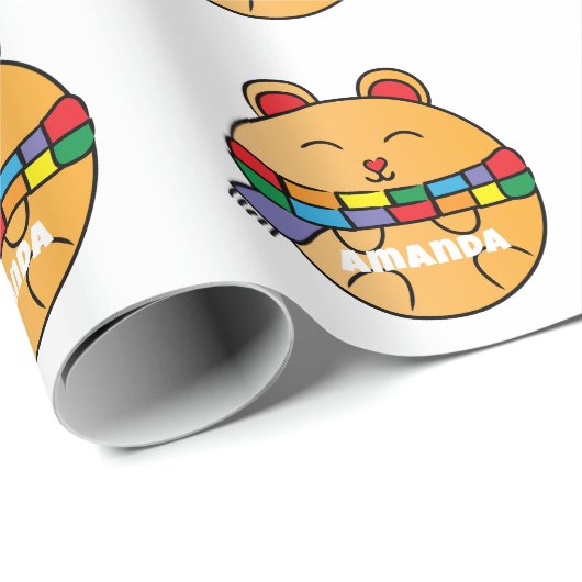 Niedliche Funny Modern Holiday Hamster Tierfarben Geschenkpapier (Rolleneckpunkt)