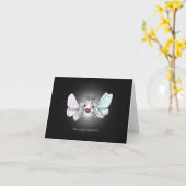 Niedliche Funny Moth Whimsical Gothic Liebe Jahres Karte (Gelbe Blume)