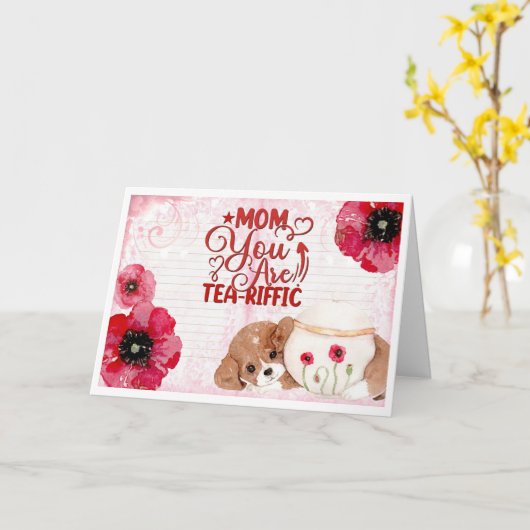 Niedliche Funny Mthers Day Tee Lover Dog Floral Karte (Gelbe Blume)