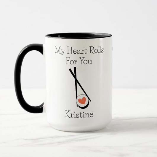 Niedliche Funny my Heart Rolls für Sie Personalisi Tasse (Links)