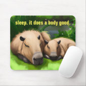 Niedliche Funny Napping Capybaras am Teich Mousepad (Mit Mouse)