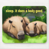 Niedliche Funny Napping Capybaras am Teich Mousepad (Vorne)
