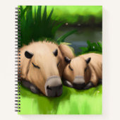 Niedliche Funny Napping Capybaras am Teich Notizblock (Vorderseite)