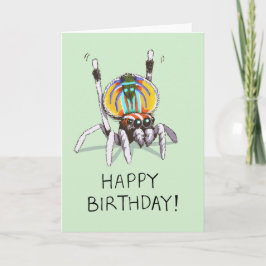 Niedliche Funny Peacock Spider Happy Birthday Card Karte