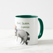 Niedliche Funny Raccoon Weihnachten Zwei-Tone-Kaff Tasse (VorderseiteRechts)