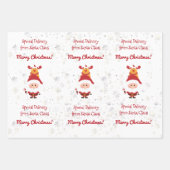 Niedliche Funny Rudolph Special Lieferung von Sant Geschenkpapier Set (Vorderseite 3)